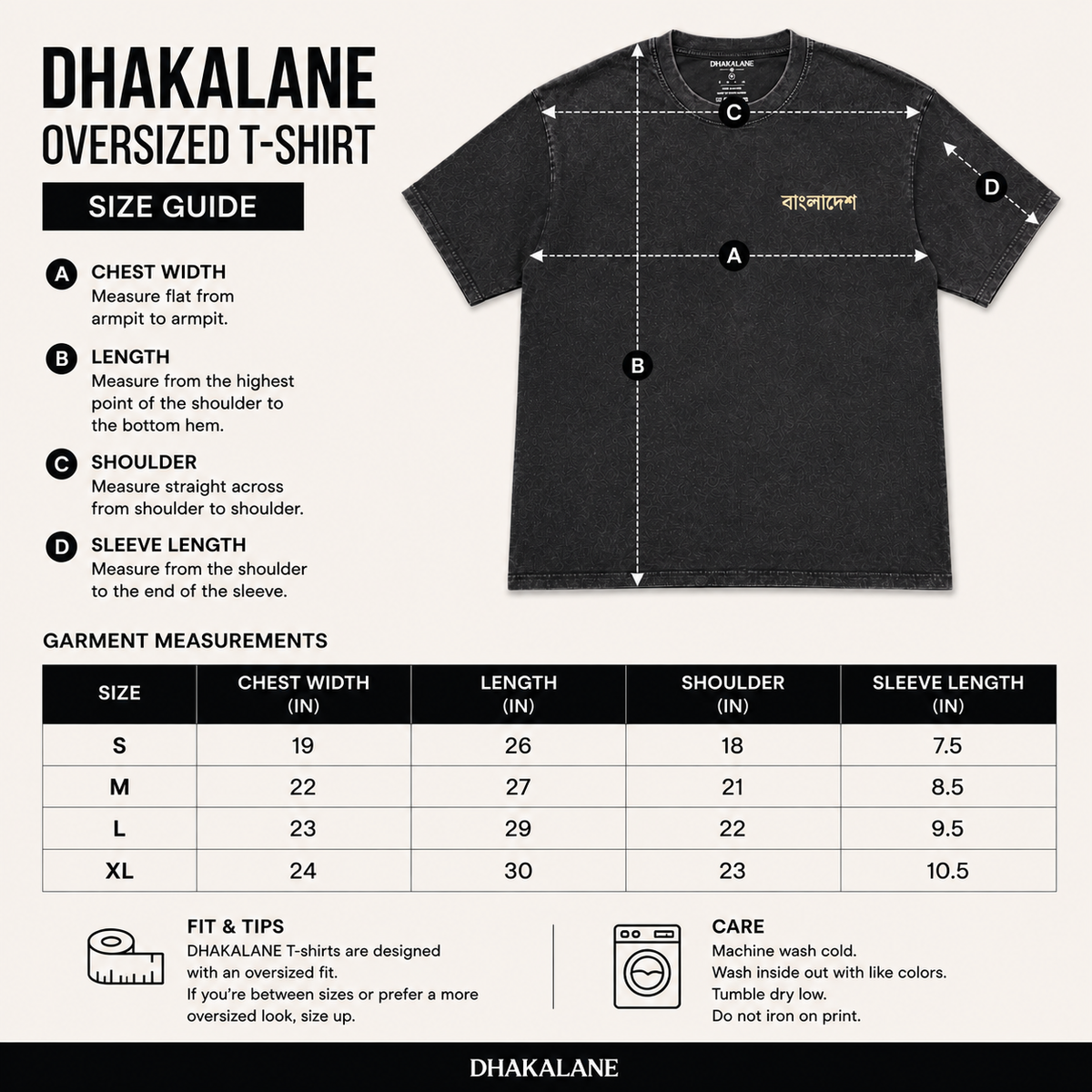 Dhaka Stamp Tee — Charcoal