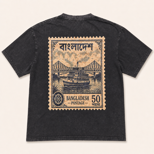 Dhaka Stamp Tee — Charcoal