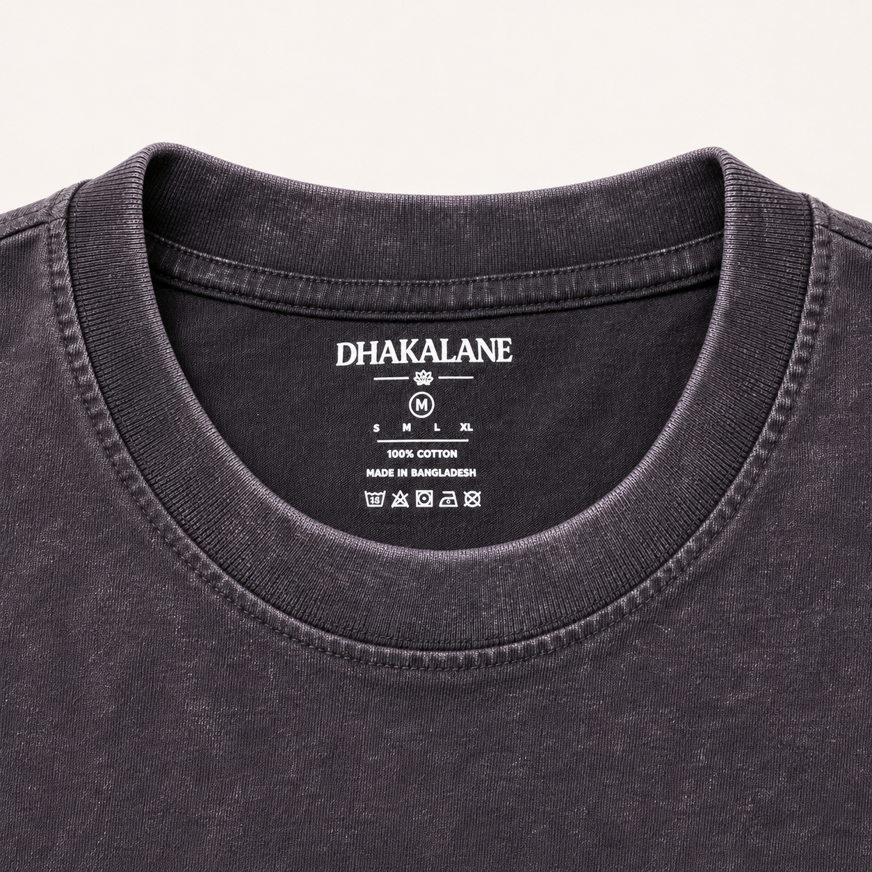 Dhaka Stamp Tee — Charcoal